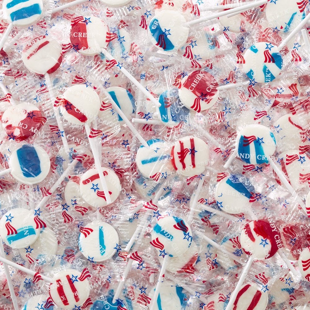 Patriotic Pops, Bulk 4lb Carton of Lollipops